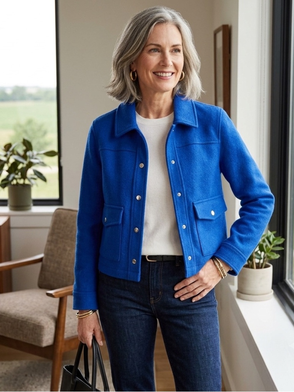 Joie Blue Utility Jacket Tailored Cropped Design, women’s size small